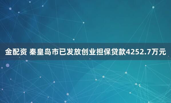 金配资 秦皇岛市已发放创业担保贷款4252.7万元